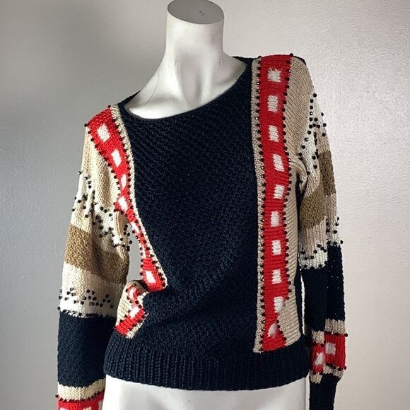 Vintage NANELL SWEATER. Size small 80s Beaded angora wool - Picture 7 of 8